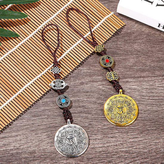 UNIDEAL Tibetaanse klankschaalset, Singing Bowl uit Tibet met klepel en klankschaalkussen, wordt geleverd met 2 belofte koperen ornamenten, handgemaakt in Nepal, voor yoga meditatie, ontspanning