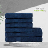 Handdoekenset van 100% biologisch katoen, hoge kwaliteit, zacht en zeer absorberend, sneldrogend, Oeko-Tex Made in Green & GOTS-gecertificeerd (2 badhanddoeken - 4 handdoeken, Deep Sea Blue)