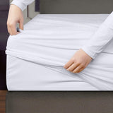 Waterdichte badstof matrasbeschermer, 80 x 190 x 30 cm, premium Fottee matrashoes, 200 g/m², ademend, elastiek rondom