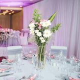 Gouden vazendecoratie voor tafelopzetstukken, 28 cm grote cilindervazen met decoratieve vaashouder van ijzer, bloemenarrangement voor pampasgras, decoratie en bruiloft tafeldecoratie