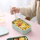 Bento box voor volwassenen, 1200 ml, Japanse bento box, 2-tier Lunchbox, Lunchbox, Lekvrij, Magnetron, Koelkast, vaatwasmachinebestendig, Lunchbox voor school, werk, Picknick, Reizen (groen)