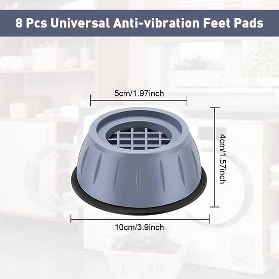 8 stuks wasmachine voeten antislip voetkussens trillingsdemper wasmachine schokdempers universeel anti-vibratie wasmachine voeten trillingsdemper voor wasmachine droger