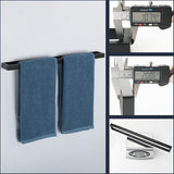 Handdoekenrek Zwart Handdoekrek Gastenhanddoekrek Wandgemonteerd roestvrijstalen badhanddoekrek voor badkamer en keuken 50CM