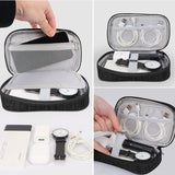 Kabeltas, organisator voor elektronische accessoires, draagbare kabelorganizer, reiskabeltas organisatortas voor elektronisch, USB-sticks, powerbank, SD-kaart, oplaadkabel, zwart