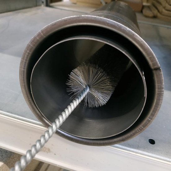 Kachelbuisborstel Ø 40 mm voor moeilijke hoeken, kleine universele haardreiniger en ontroeter, staaldraad bezem met 32 cm totale lengte
