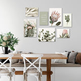 Muurschildingen groene bladeren - complete klaar om op te hangen - Boho beige woonkamer slaapkamer - 7 moderne sfeerafbeeldingen