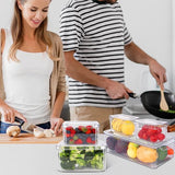 Koelkastorganizerset, set van 9 transparante opbergdozen, koelkastdozen, stapelbare koelkastcontainers met deksel voor keukens, kasten, voorraadkast, lade