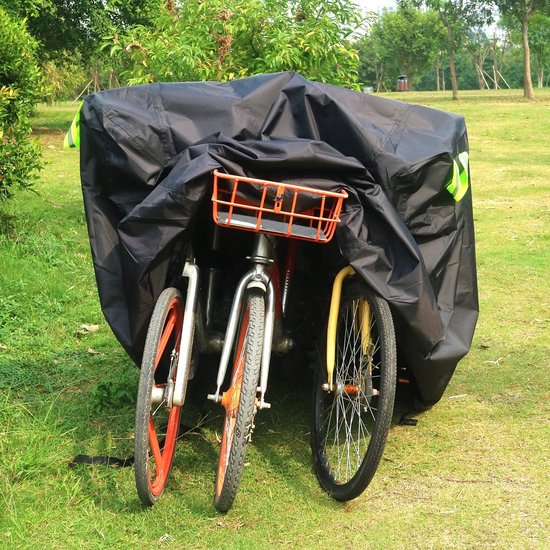 Grote schoenen, waterdicht, voor boven op de fietsen, voor 2 tot 3 fietsen, robuust, 210D-Oxford zwart, waterdicht voor gebouwen, anti-stof, regen, UV