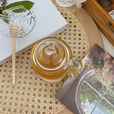 Glass Honey Jar 200ml with Lid for Bee Decoration and Little Bear Decorative Handle for Home Kitchen and Decoration Transparent Honey Pot