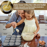 20 stuks eierkoekvormen, minitaartvormen van roestvrij staal, eieren, cakevormen, metaal, kleine muffinvormen, taartjes Taartjes Taartjesvormen, antiaanbaklaag Metalen bloemen Cupcake bakken