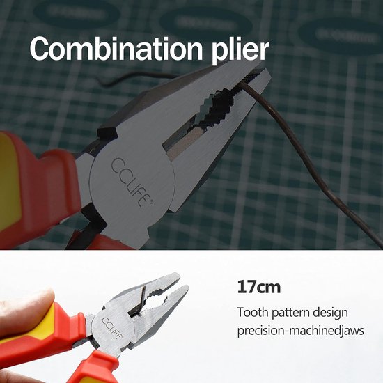 Professionele 4-delige tangset universele combinatietang 170 mm punttang 170 mm zijsnijder 160 mm waterpomptang 250 mm voor huishouden, werkplaats gereedschap tangen handgereedschap