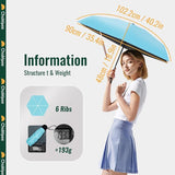 Mini Kleine Paraplu Zakparaplu met 6 Ribben, 260T Stof en Aluminium Paraplubak, Paraplu Compact Opvouwbaar Lichtgewicht Outdoor UV-bescherming Paraplu's