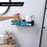 Doucheplank, zwart, doucheplank, doucheplank, wandplank, badkamerrek, 40 cm, roestvrij staal, wandmontage,