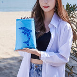 Stranddeken, zandvrij, 300 x 280 cm, XXL, strandhanddoek, picknickdeken, waterdicht, strandmat, groot, voor vakantie, strand, camping, reizen (300 x 280 cm, dolfijn)