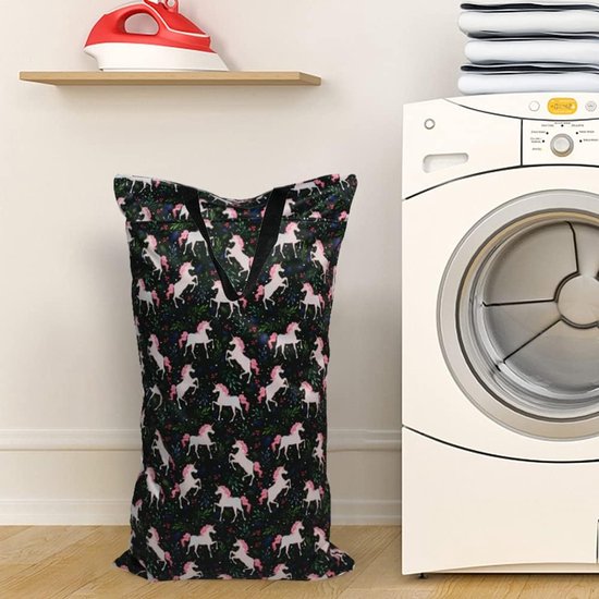 Luierzak, neuszak, waterdichte dubbele ritszak om op te hangen, wasbaar en herbruikbaar, geschikt voor babyluiers, fitness, 009eenhoorn, neuszakken