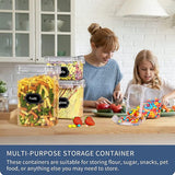 Set van 24 voorraadpotten, BPA-vrij, plastic opbergdoos met deksel, luchtdicht, graanopslagcontainer en voedselopslagcontainers, keukenopslag en organisatie