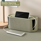 Kabelbox, kabelorganizer, box met deksel, kabelmanagement, ABS-kunststof, multifunctionele overspanningsbeveiliging voor kabels, stekkerstrips (groen)