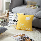 Set van 4 kussenslopen 50 x 50 cm geel en grijs wit modern Daisy You Are My Sunshine Words decoratieve outdoor kussenslopen wooncultuur vierkante kussenhoes 50 x 20 inch