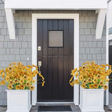 Kunstbloemen 16 bundels voor buiten, UV-bestendig, nepbloemen, vervaagt niet, faux kunststof, groenery, struiken, tuin, veranda, vensterbox, decoratie (geel)