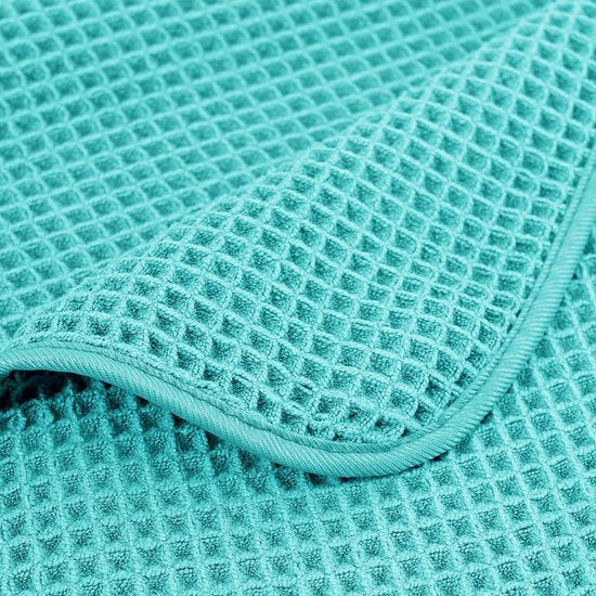 Handdoekenset - snel drogende & pluisvrije microvezel - wafelstructuur - zeer groot - Aqua - 152 x 76,2 cm - 6-delig Vertaling: Handdoekenset - snel drogende & pluisvrije microvezel - wafelstructuur - zeer groot - Aqua - 152 x 76,2 cm - 6-delig