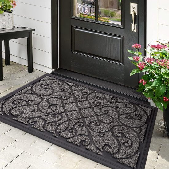 Schoonloopmat 45 x 75 cm, deurmat voor buiten, duurzame vuilvanger, antislip deurmat voor huisdeur, entree, huisingang, terras, sterk gefrequentieerd gebied