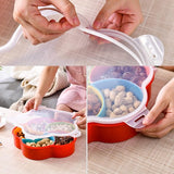 Snacks-opbergdienblad, snack opbergdoos met deksel, bloemenvorm, snack, dienblad, bloemenvorm, snoepdoos, uitneembare vakken met deksel, kunststof, 5 vakken, droogfruitbord