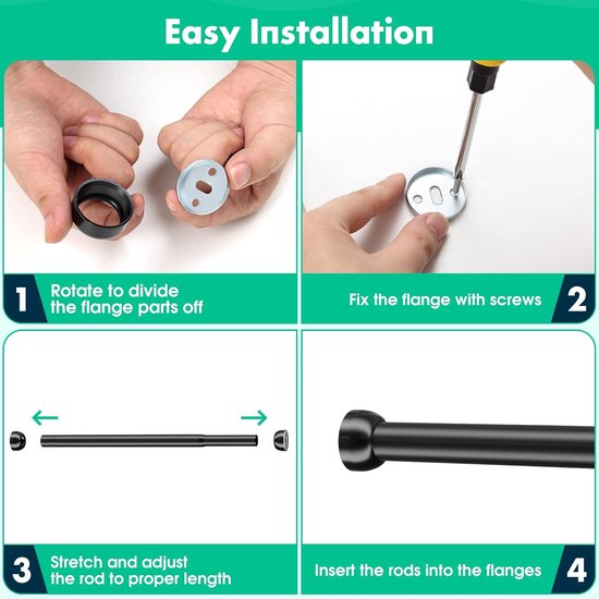 Kledingstangen, uittrekbare kledingstang 70-105 cm, kledingrek, kledingkaststang en accessoires voor het ophangen van kleding voor de slaapkamer.