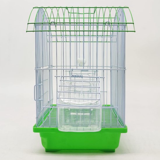 Kleine Parkiet Kanarie Vogelkooi Metaal Groot Met Voeder Drinkbak Willekeurige Kleur BPS-12027