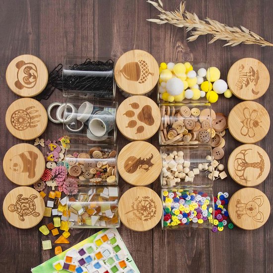 250 ml voorraadpotten, glazen voorraadpotten, set met deksel, 12 stuks, gegraveerde siliconen verzegelde glazen deksels, glazen container, borosilicaatglas met luchtdichte dichtheid opbergdoos, keuken, glas, kruidenpotjes