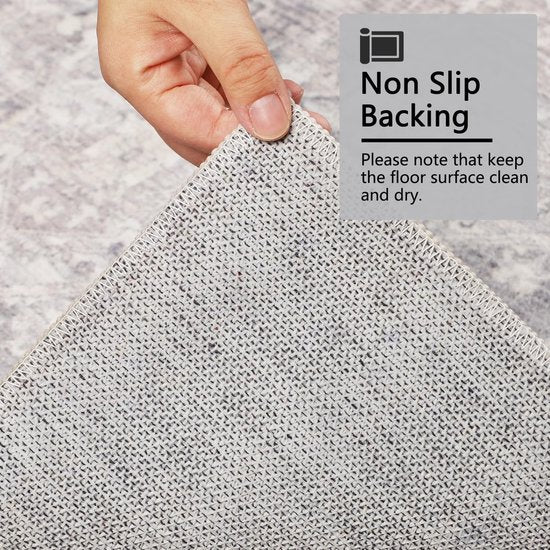 Vintage runnertapijten met rubberen rug, 65 x 180 cm, distressed gangtapijten, niet-morsend, Perzische vloer, tapijt, loper voor keuken, hal, badkamer, slaapkamer