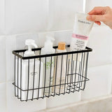 Easygood Opbergmand voor kast, set van 2 opbergmanden, wandmontage met zelfklevende pads, zwart (2 stuks)