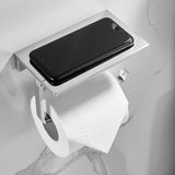 Solid Brass Bathroom Toilet Roll Holder and Upscale Hotel Style Tissue Roll Holder with Mobile Phone Storage Polished Chrome Finish