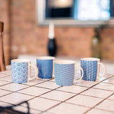 Flanacom Premium koffiemokken, set van 4 stuks, boho-design, grote keramische koffiemokken, ca. 300 ml, hoogwaardige thee-mokken, moderne koffiemokken