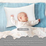 2-pack baby-kinderkussenslopen Peuterkussensloop Reiskussensloop Zacht Ademend Envelopstijl voor jongens Meisjes Beddengoed 49x36cm Machinewasbaar (wit)