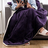 Sherpa knuffeldeken, pluizige hoogwaardige deken, superzachte fleecedeken als woonkamerdeken, sprei, warme banksprei, paars, 152 x 203 cm