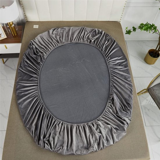 Fleece hoeslaken, 90 x 200 cm, grijs, winter, fluweel, warm, behaaglijk, boxspringbed, badstof laken, flanel, hoeslaken, effen patroon, hoeslakens, set van 90 x 200 cm voor hoge matras, matrashoogte 25-30 cm