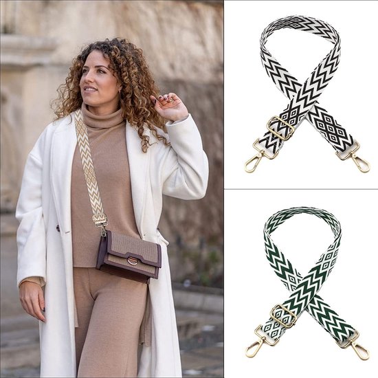 Pack of 3 Bag Straps for Changing, Adjustable Shoulder Strap for Bags, Shoulder Straps with Carabiner for Crossbody Bag Women and Men, Wide Strap