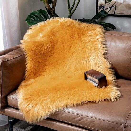 Nepbont Vloerkleed Pluizig Zacht Warm Modern Vloermat Bankmat Imitatiebont Deco Bont Onregelmatig Bedmat Wol Lang Haar Optiek Gezellig