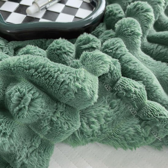 Strepen knuffeldeken (groen, 150x200cm)