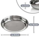 4 x ovale schaal - metalen serveerservies voor mezze of antipasti - schalen als plank - glanzende decoratieve schaal voor het presenteren van fruit en snacks (4 x 26 cm)