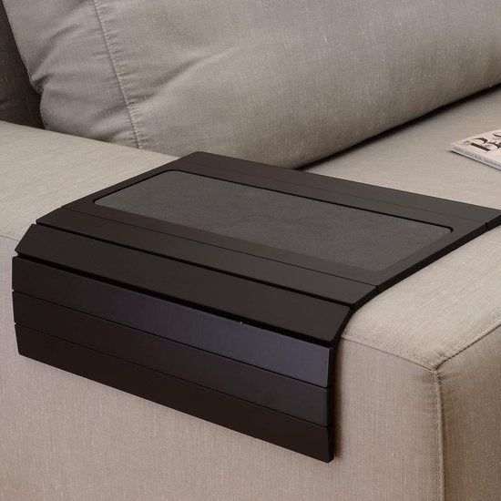 Bankbak voor bank en bank met antislipbasis. Gewogen pagina's. Geschikt voor vierkante stoelarmen. (donker bruin)