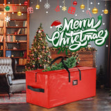 Storage Bag L Clothes Storage Waterproof Moving Bag Made of PE Fabric, Reinforced Handles Cushion Bag Garden Cushions for Christmas Trees, 122 x 40 x 52 cm (Red) Christmas Tree Cover