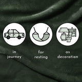 Deken voor bank, bed, knuffeldeken, zachte en warme bankovertrek, deken, sprei, wollig, 150 x 200 cm, dikke bankdeken, woondeken (flessengroen)