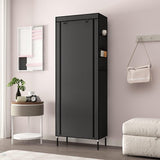 10 lagen 16 mm extra dikke staven stevige schoenenkast opbergorganizer standaard 58 x 28 x 170 cm met extra dikke Oxford stof stofdichte hoes houdt tot zwart