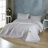 180 x 200 cm en 1 kussensloop 50 x 70 cm, sprei, sprei, jacquard-geweven woondeken, zacht en modern, grijs