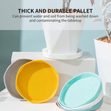 6 stuks kunststof bloempotten, 13 cm, kleurrijke bloempot, zaailingplant met wortelcontrole, tuinpotten in Scandinavische stijl, met schotel, voor bloemen, kruiden, vetplanten, cactussen (6 kleuren)