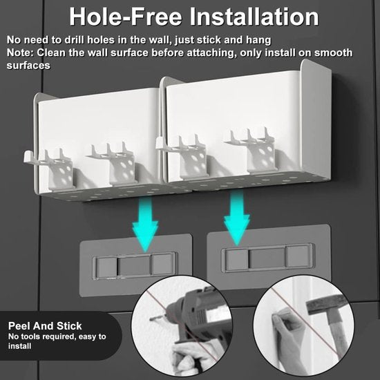 Tandenborstelhouder, wandtandenborstelhouder, tandenborstelhouder, zelfklevende tandenborstelhouder, wandhouder voor 4 kopjes, tandenborstelhouder met 8 tandenborstelgleuven voor badkamer