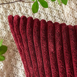 Kussensloop, corduroy, sierkussensloop, bankkussen, 50 x 50 cm, corduroy, decoratieve zachte sierkussenhoezen, kussens voor bank, stoel, thuis, slaapkamer, wijnrood