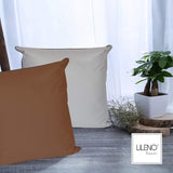 Kussen 60x60 cm [set van 2] - waterafstotende kussenhoes bruin (zonder vulkussen) - waterdichte kussenhoes voor binnen en buiten