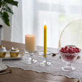 2 stuks glazen taper & pillar kaarsenhouders, 8 cm hoogte kristallen venster kaarsen staan, kandelaar glas voor bruiloft & eettafel middenstukken woonkamer kerstdecoratie, stompkaarsenhouder